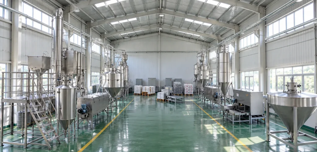 Processing workshop with formulation equipment
